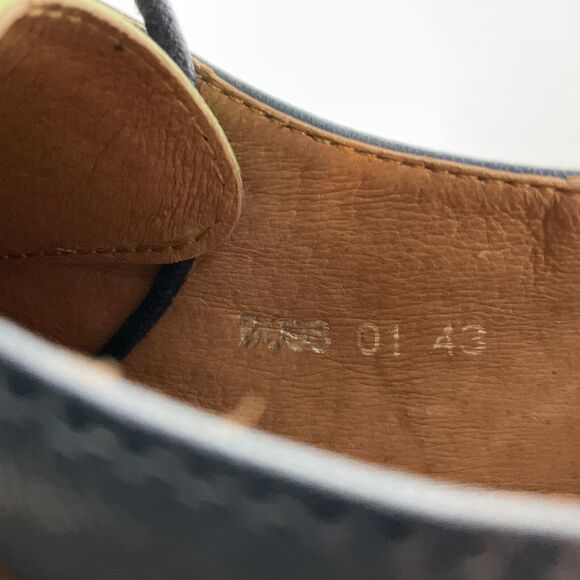 MONA FLYING 10.5 EU 43 Blue Green Leather Lace-up Oxfords Wingtip Derby Shoe - Picture 8 of 11